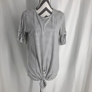Lovely Souls Tie Front Stripe Top Large